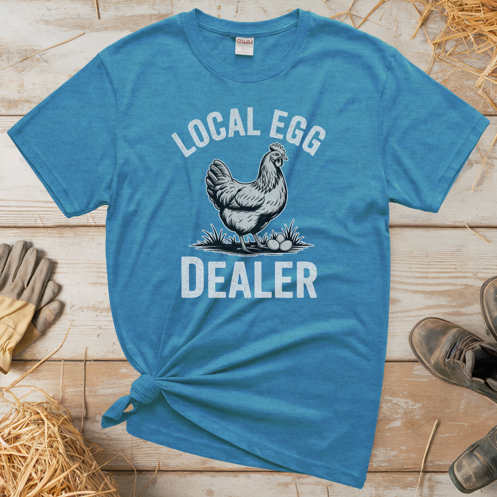 Local Egg Dealer (Adult Unisex Tee) - Heather Sapphire