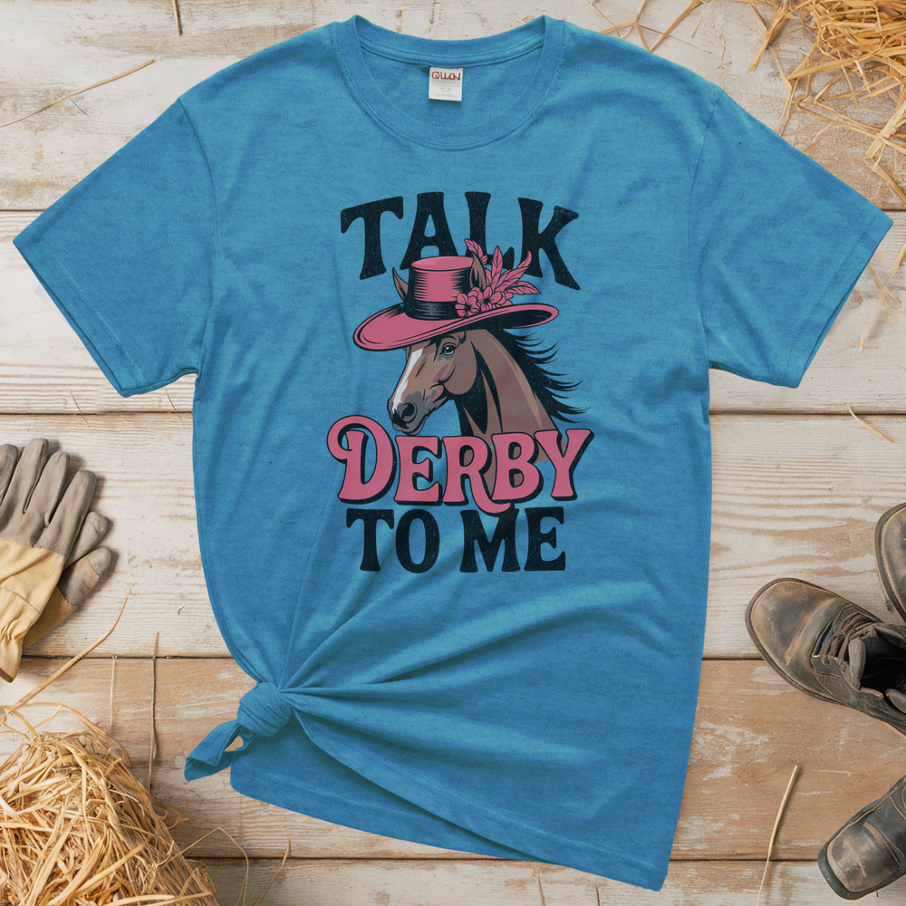 Talk Derby To Me (Adult Unisex Tee) - Heather Sapphire