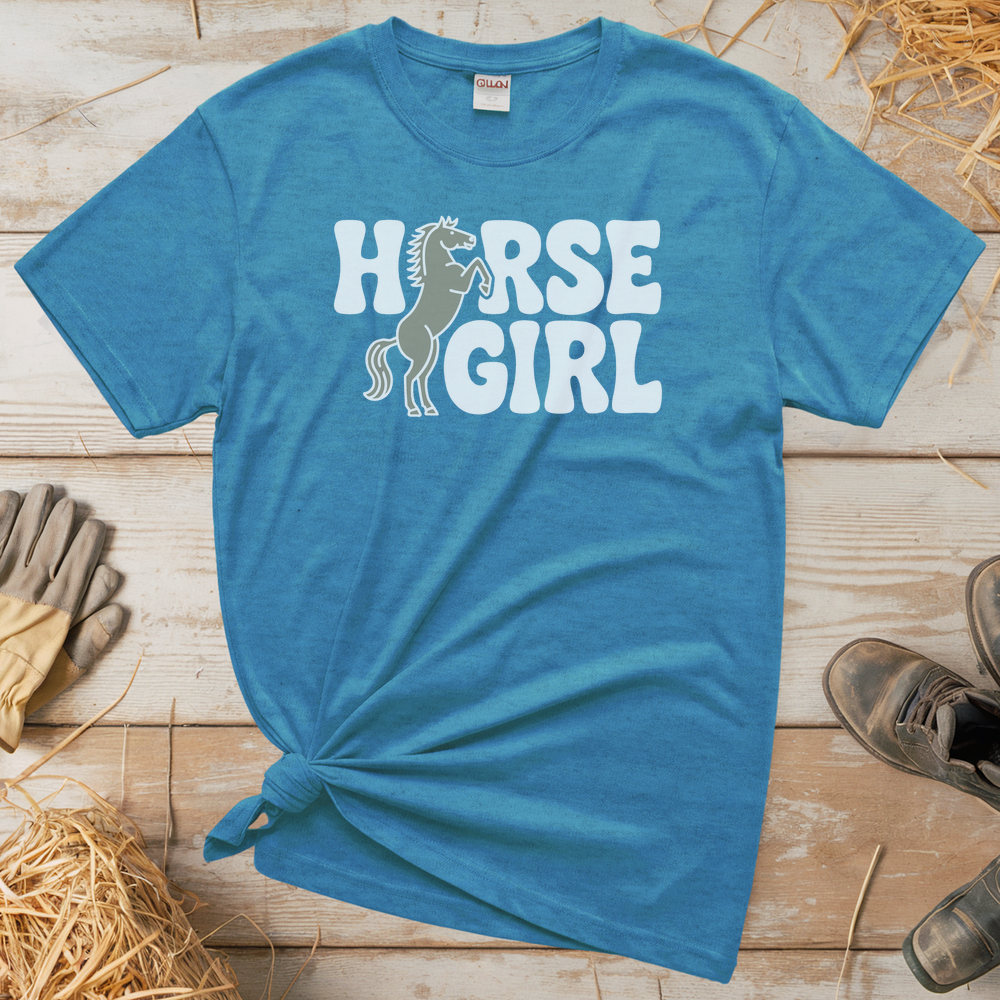 Horse Girl Tee - Heather Sapphire
