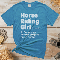 Horse Riding Girl Tee - Heather Sapphire