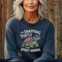 Snapping Turtle (Adult Sweatshirt) - Heather Sport Dark Navy