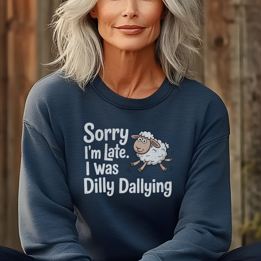 Dilly Dallying (Adult Sweatshirt) - Heather Sport Dark Navy