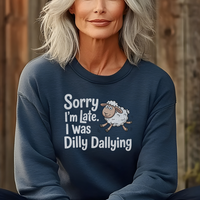 Dilly Dallying (Adult Sweatshirt) - Heather Sport Dark Navy