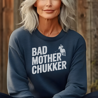 Bad Mother Chukker Polo (Adult Sweatshirt) - Heather Sport Dark Navy
