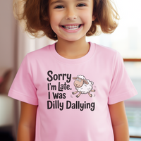 Dilly Dallying Child T Shirt - Light Pink