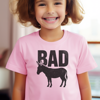 Bad Ass Child T Shirt - Light Pink
