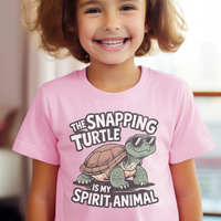 Snapping Turtle Child T Shirt - Light Pink