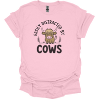 Easily Distracted By Cows - Light Pink