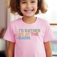 Id Rather Be At The Barn Child - Light Pink