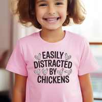 Easily Distracted By Chickens Child - Light Pink
