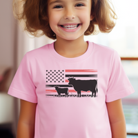 Usa Cow Child - Light Pink