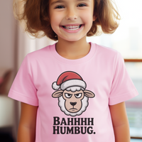 Bahhh Humbug Christmas Child - Light Pink