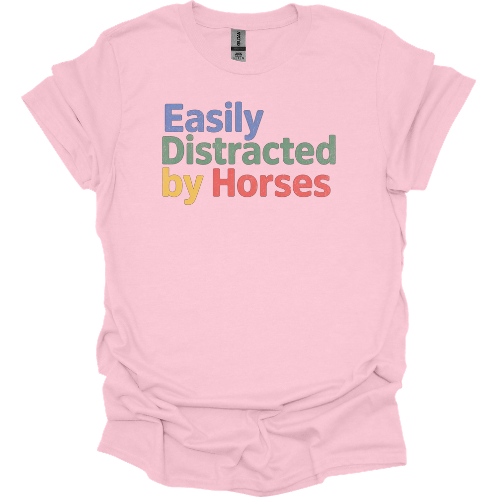 Easily Distracted By Horses - Light Pink