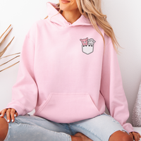 Sheep And Pig In Pocket (Adult Hoodie) - Light Pink