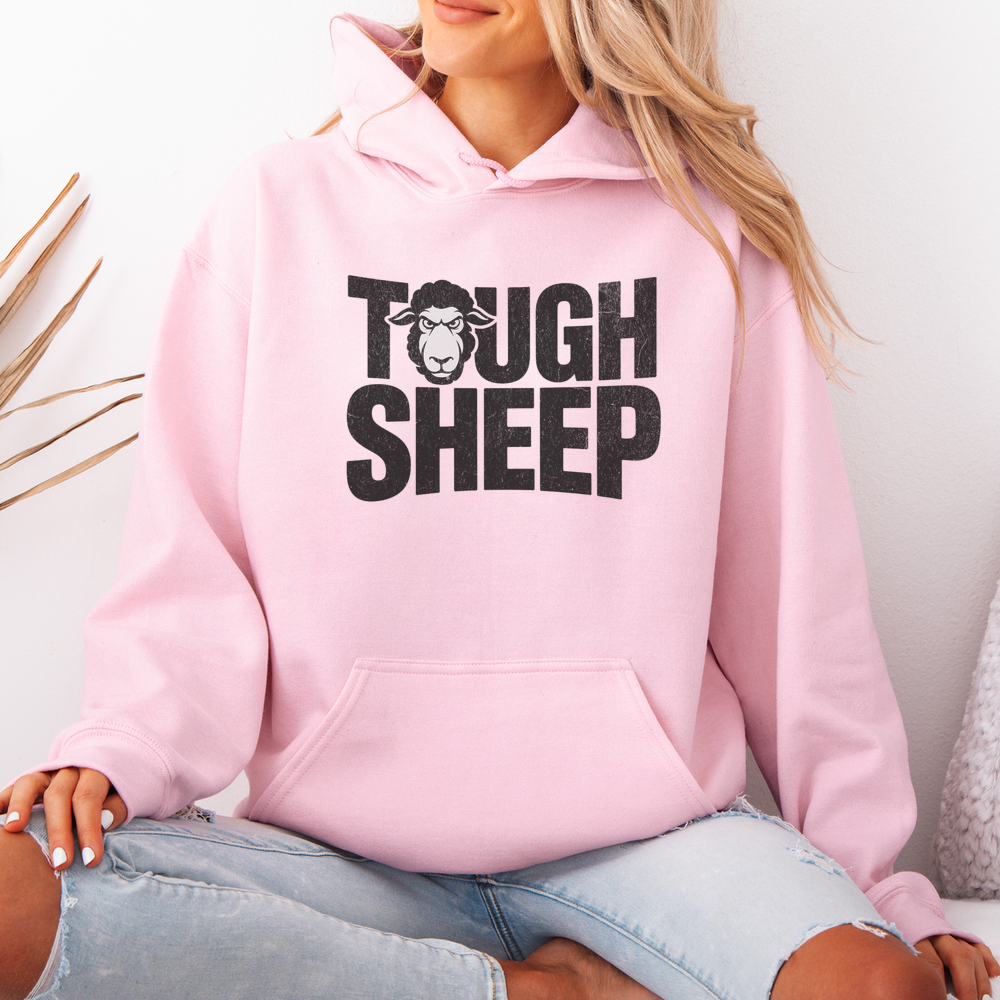 Tough Sheep (Adult Hoodie) - Light Pink