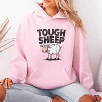 Funny Tough Sheep (Adult Hoodie) - Light Pink