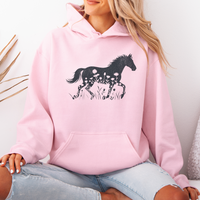 Flower Horse (Adult Hoodie) - Light Pink