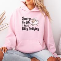 Dilly Dallying (Adult Hoodie) - Light Pink