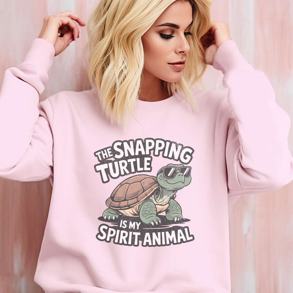 Snapping Turtle (Adult Sweatshirt) - Light Pink