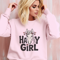 Hay Girl (Adult Sweatshirt) - Light Pink