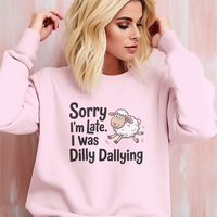 Dilly Dallying (Adult Sweatshirt) - Light Pink