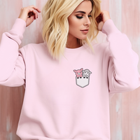 Sheep And Pig In Pocket - Light Pink