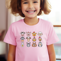Barnyard Animals Child - Light Pink