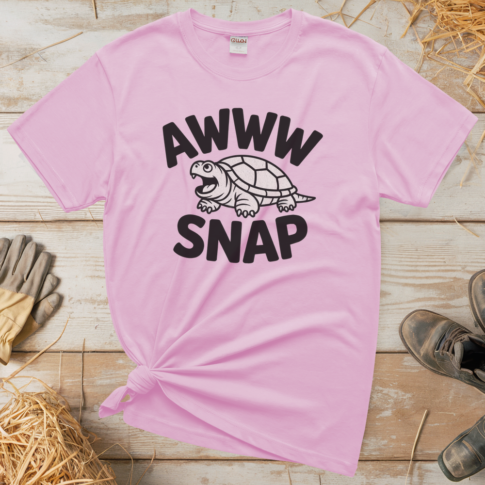 Aww Snapping Turtle (Adult Unisex Tee) - Light Pink