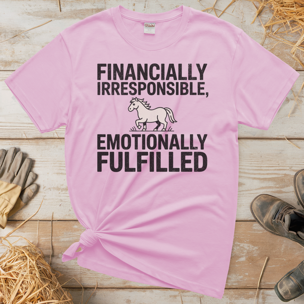 Financially Irresponsible Emotionally Fulfilled (Adult Unisex Tee) - Light Pink