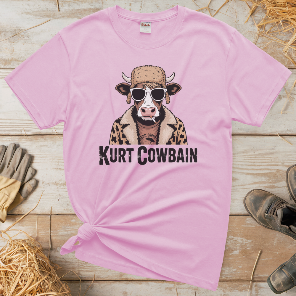 Kurt Cowbain (Adult Unisex Tee) - Light Pink