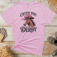 Catch You At The Derby (Adult Unisex Tee) - Light Pink