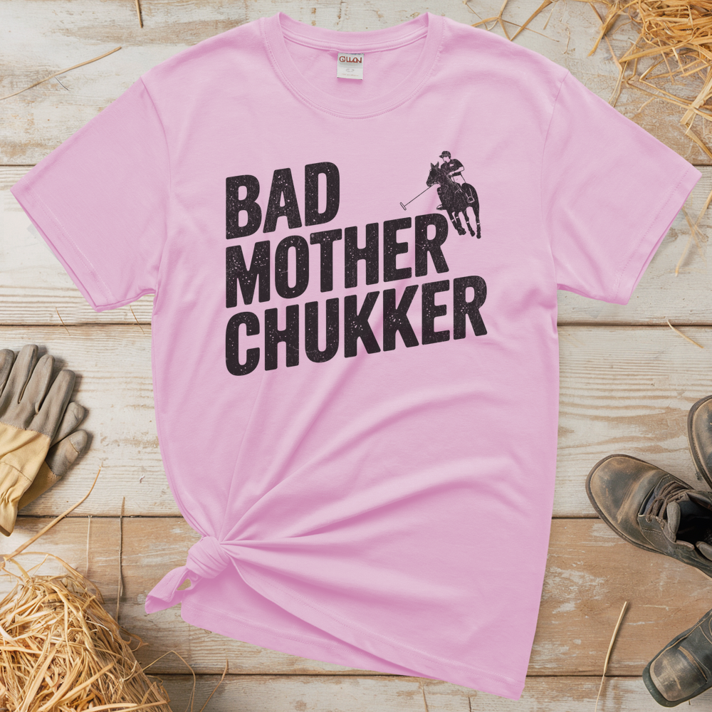 Bad Mother Chukker Polo (Adult Unisex Tee) - Light Pink