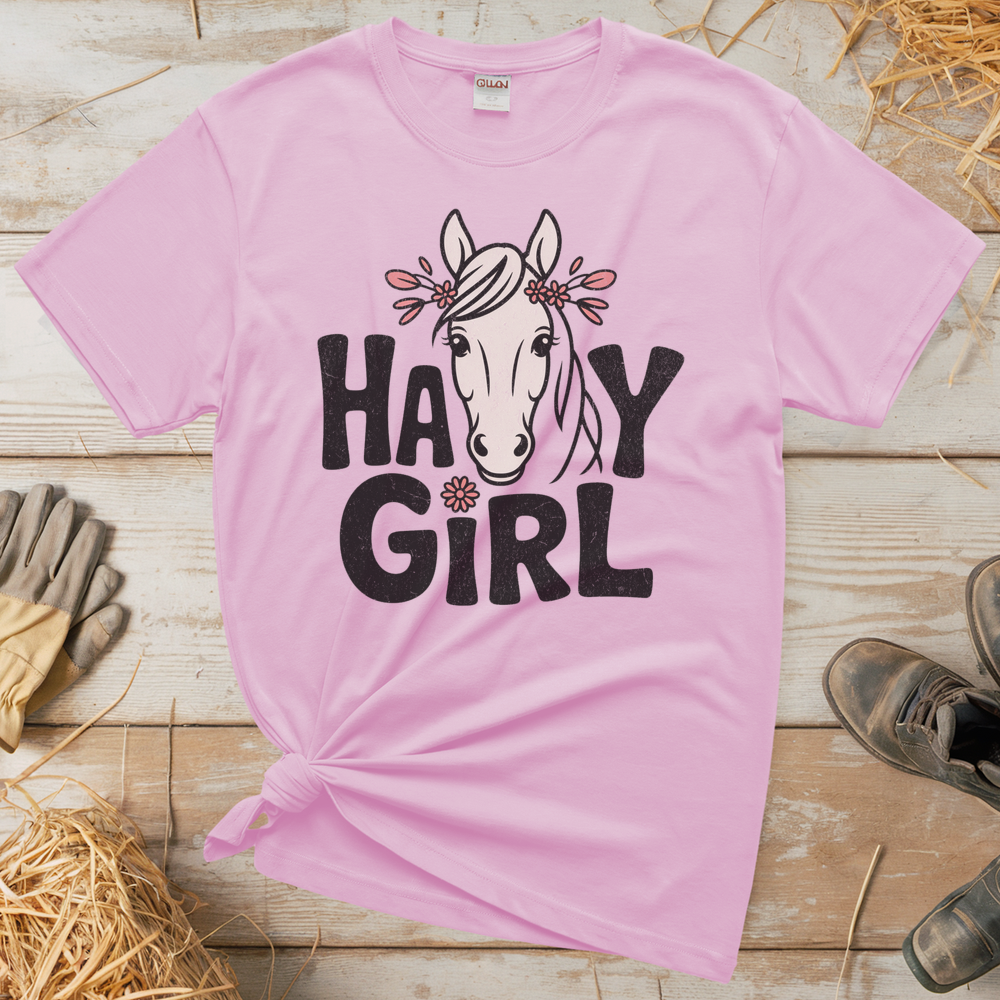 Hay Girl (Adult Unisex Tee) - Light Pink