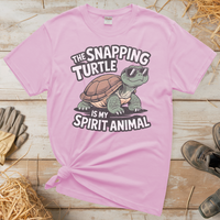 The Snapping Turtle Is My Spirit Animal (Adult Unisex Tee) - Light Pink