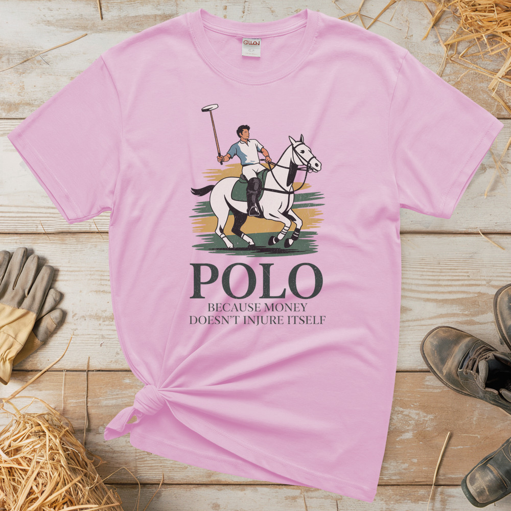 Polo Because Money Doesn't Injure Itself (Adult Unisex Tee) - Light Pink