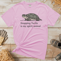 Snapping Turtle Is My Spirit Animal (Adult Unisex Tee) - Light Pink