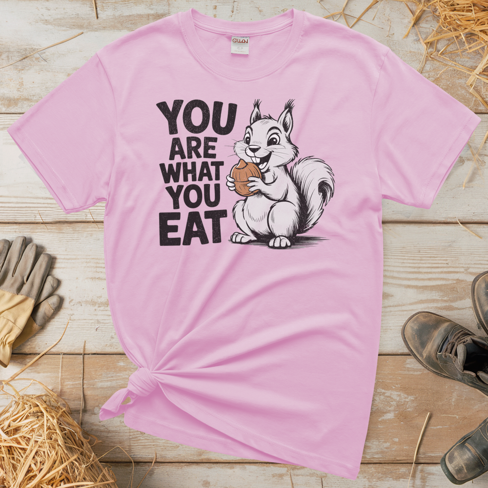 You Are What You Eat Nuts (Adult Unisex Tee) - Light Pink