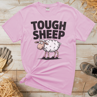 Funny Tough Sheep (Adult Unisex Tee) - Light Pink