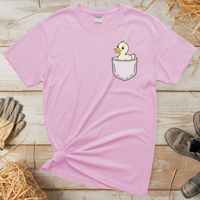 Duck In Pocket (Adult Unisex Tee) - Light Pink