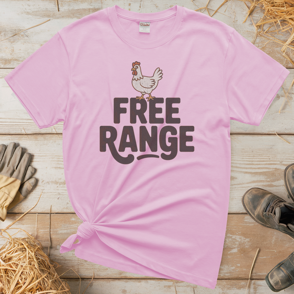 Free Range (Adult Unisex Tee) - Light Pink