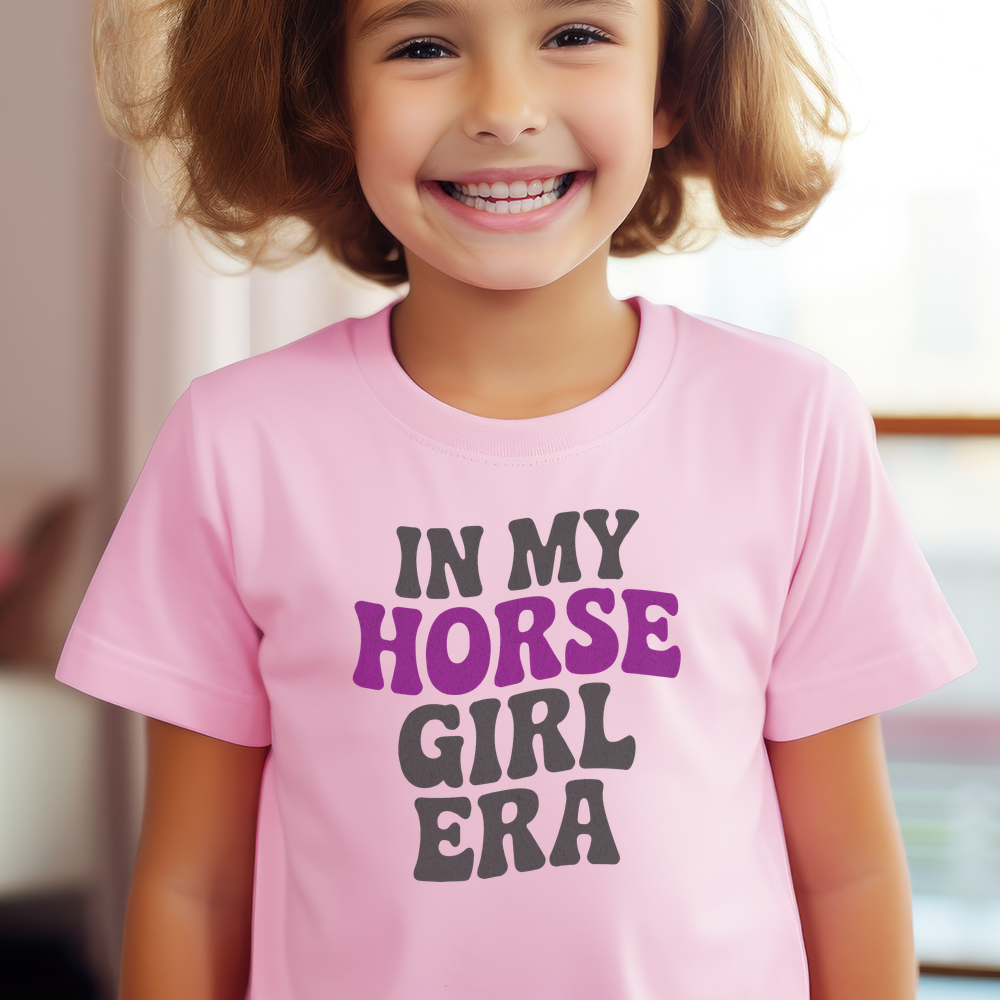 Horse Girl Era Child Tee - Light Pink