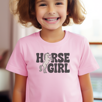 Horse Girl Child Tee - Light Pink