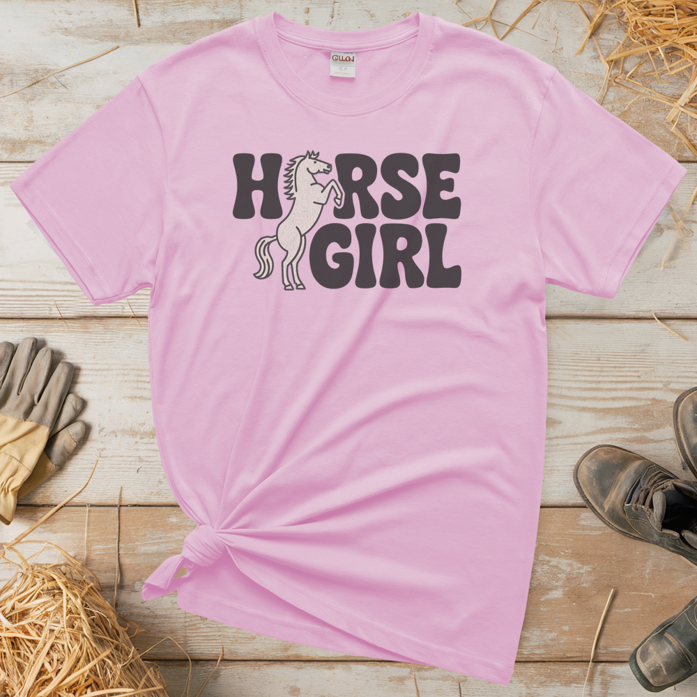 Horse Girl Tee - Light Pink