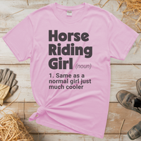 Horse Riding Girl Tee - Light Pink