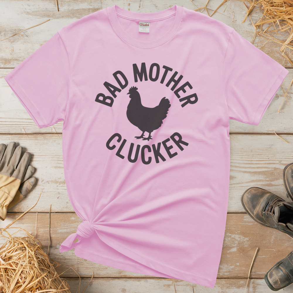 Bad Mother Clucker Tee - Light Pink
