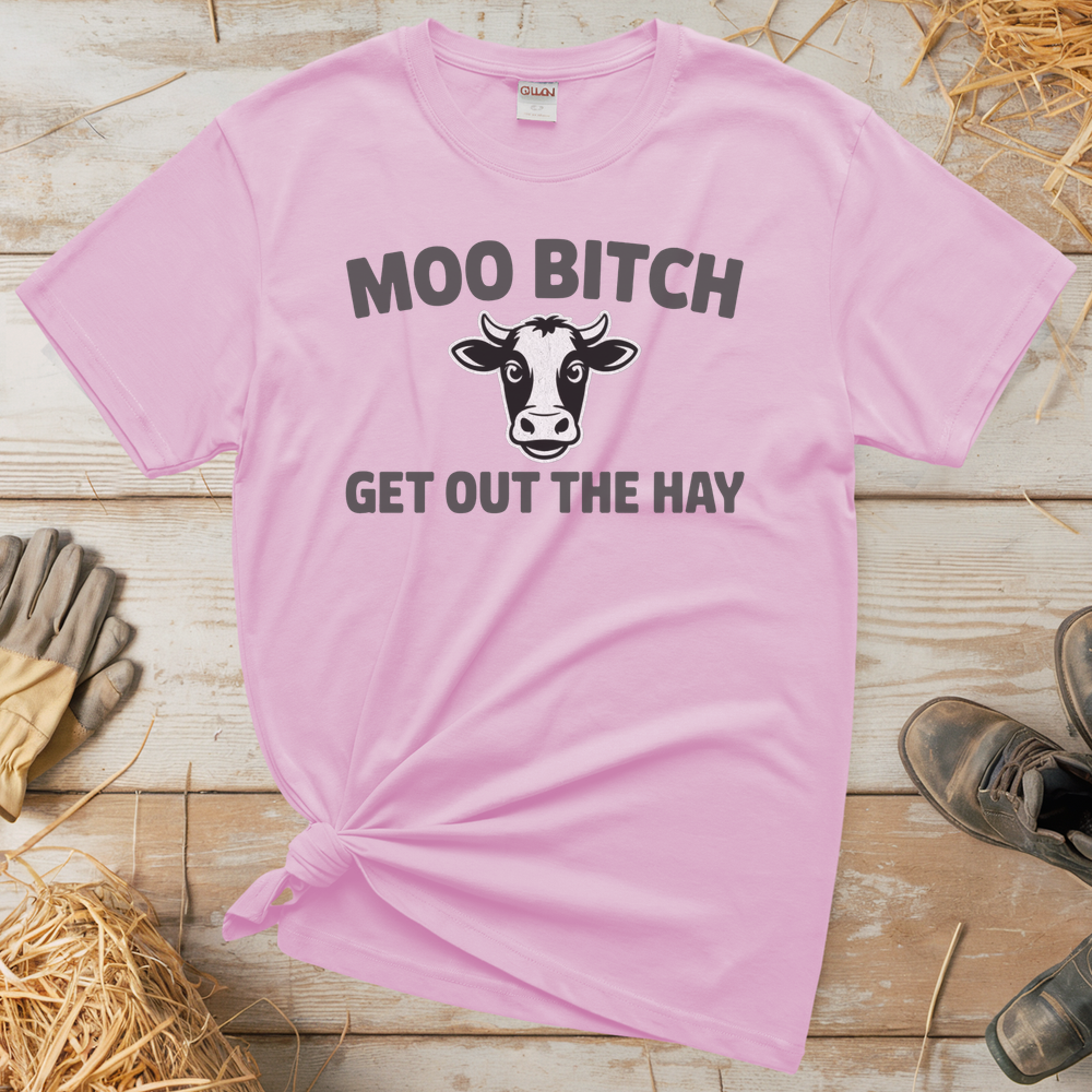 Moo Bitch Adult Tee - Light Pink
