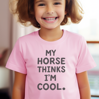 My Horse Thinks Im Cool Child Tee - Light Pink