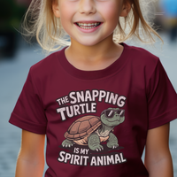 Snapping Turtle Child T Shirt - Maroon