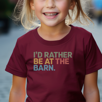 Id Rather Be At The Barn Child - Maroon
