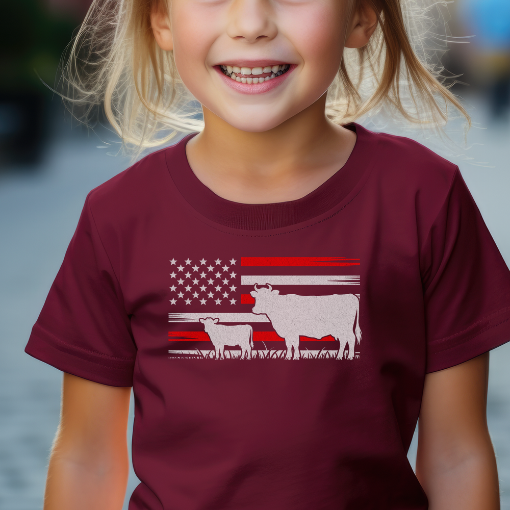 Usa Cow Child - Maroon